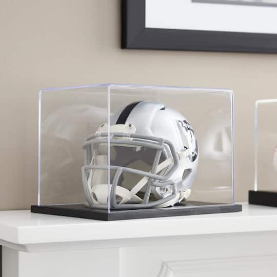 football and mini helmet case JupDec & Display Case, Large Clear Acrylic Shadow Box with UV Protection Wooden Showcase,Idea Gift for Sports Fans : Sports & Outdoors 2 Framing Material Mini Football Helmet Display Cases